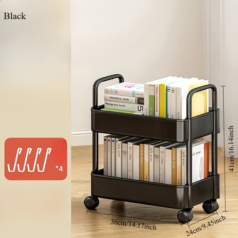 Flexible Rolling Cart with Multiple Layers, Perfect for Organization in Kitchen, Living Room, Bathroom, or Bedroom. Mobile and Sturdy, Made of Durable Plastic for Modern Storage Needs. Ideal for Various Storage Purposes.