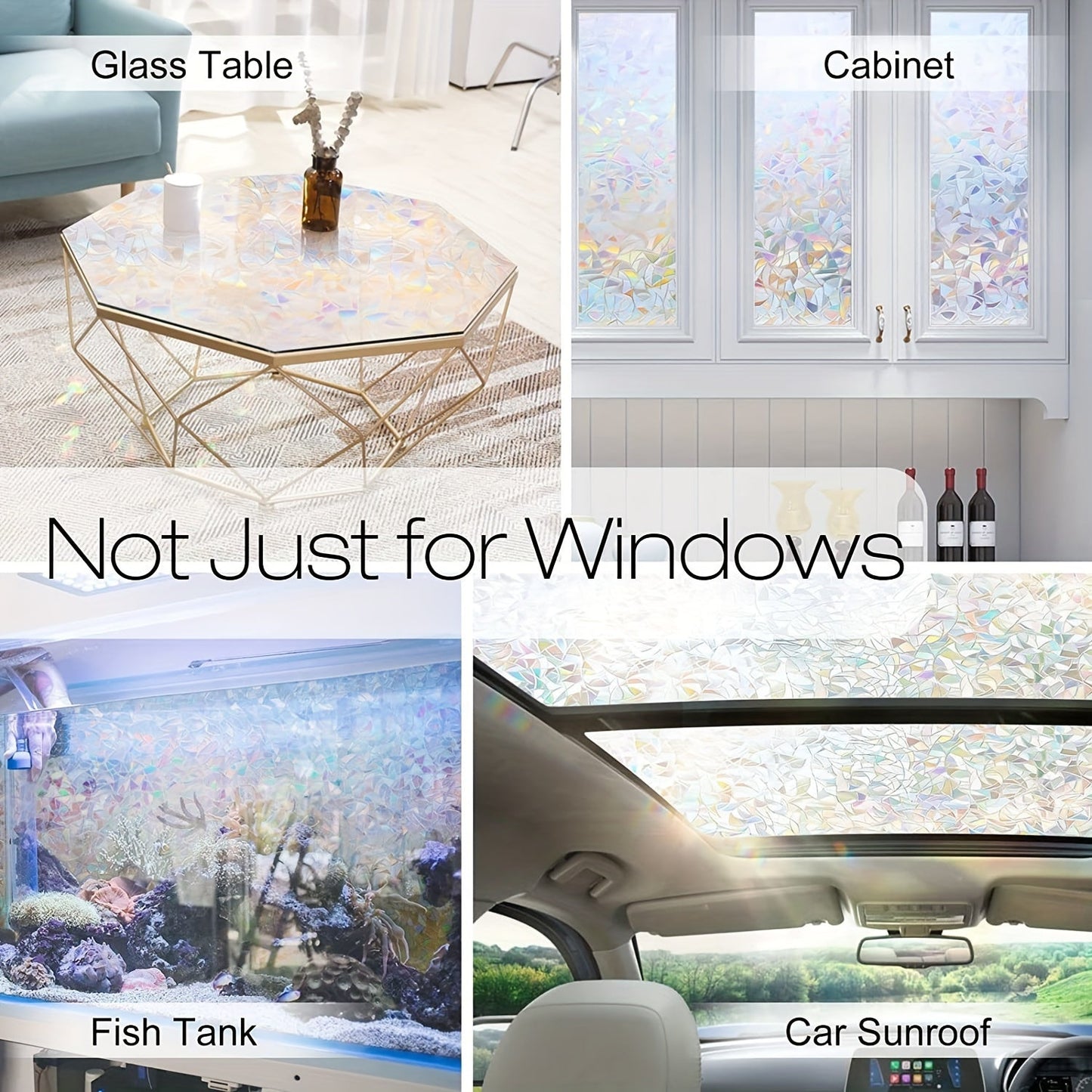 Decorate your bedroom or living room with this 1pc Rainbow Window Privacy Film. The 3D decorative window vinyl mimics stained glass, adding a unique touch to your home decor. The static cling makes installation easy and mess-free.