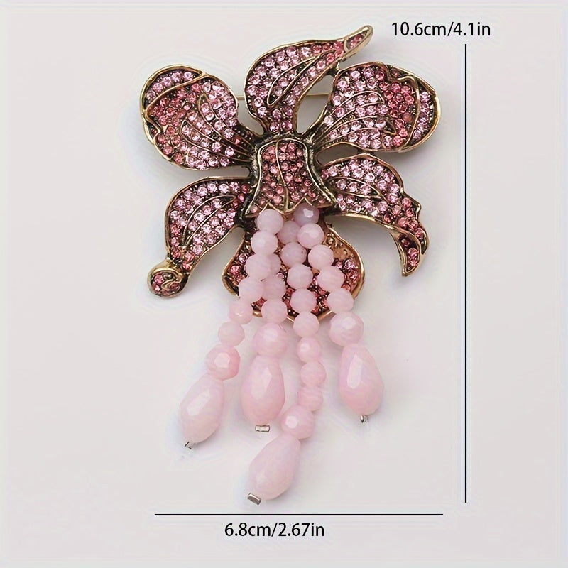 Antique Style Brooch Featuring Faux Pearl and Rhinestone, Perfect Vintage-Inspired Accessory for Women's Outfits