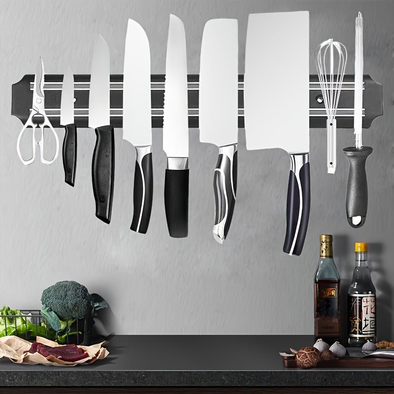 Durable Plastic Magnetic Knife Holder - Stylish Wall-Mounted Organizer for Knives, Scissors, and More - Ideal for Home and Restaurant Kitchen Storage.