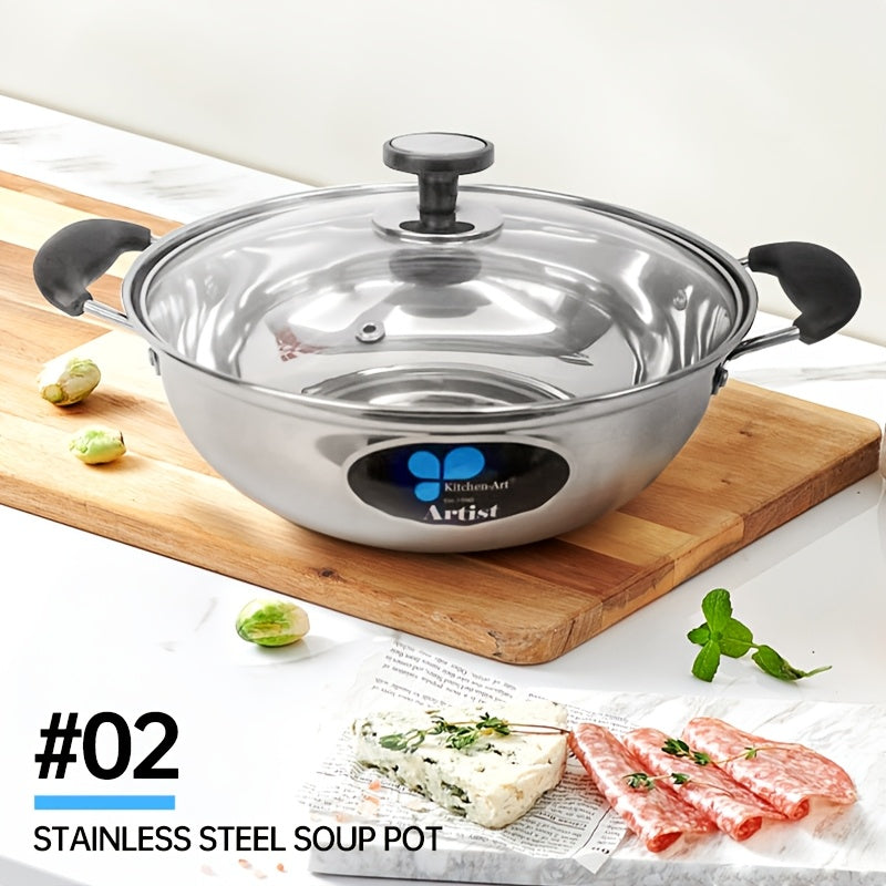 Stainless Steel Cookware Set - Includes 3 Pieces, Compatible with Induction & Gas Stoves, Ideal for Home Kitchens