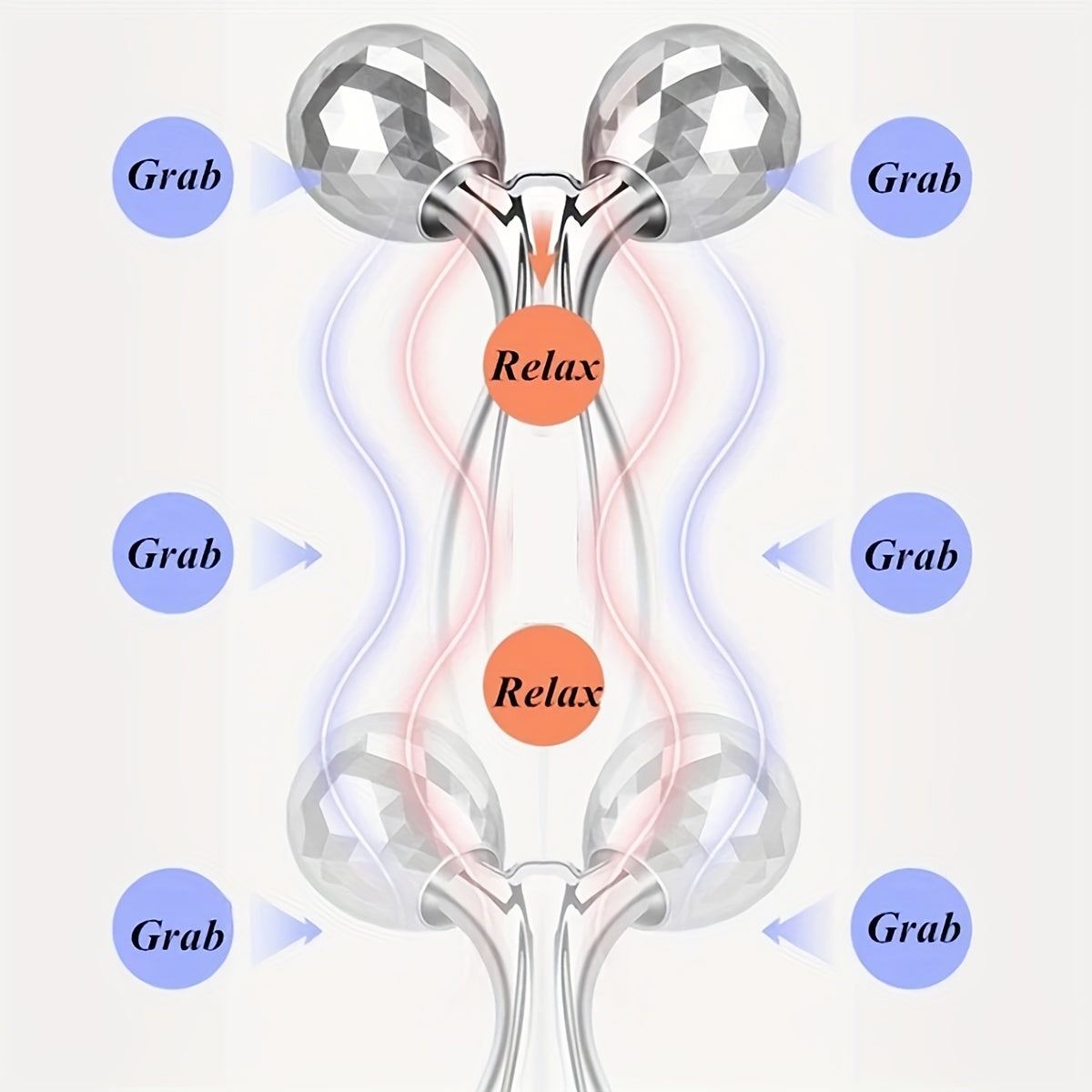 1 шт. 3D ручной роликовый массажер и 2 шт. Y-образные 360-градусные вращающиеся устройства для расслабления лица и шеи, серебряные инструменты для ухода за кожей, не требуют питания.