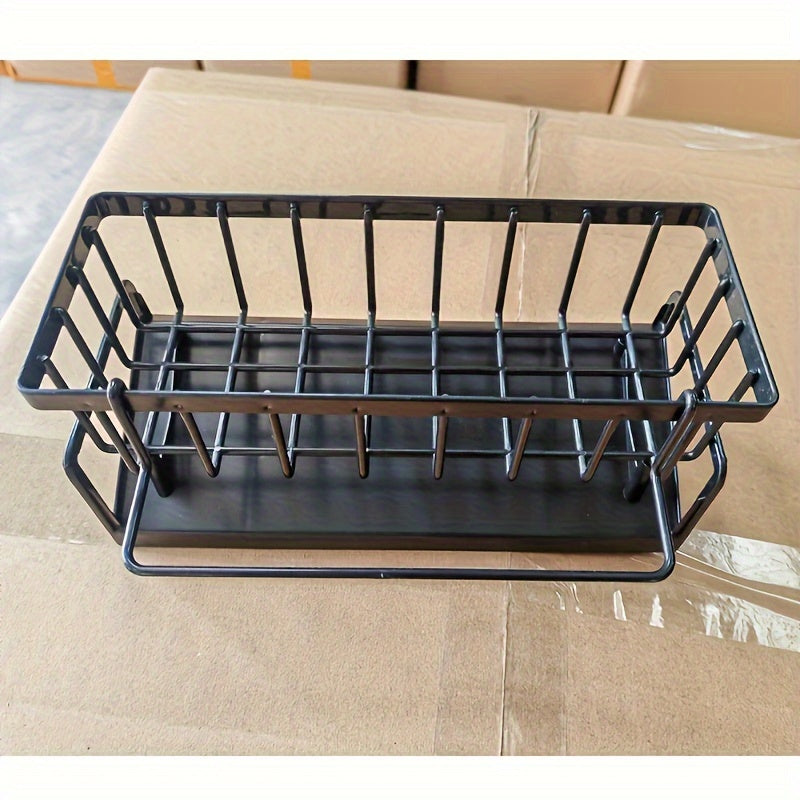 Get your hands on this plastic kitchen sink dish rack that also doubles as a multifunctional towel and sponge storage rack. Measuring at 23.01x11.99 cm, this home kitchen space-saving tidy rack is a must-have storage item for Halloween and Christmas