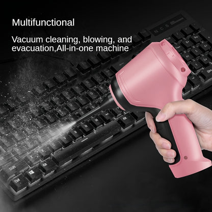 A versatile wireless vacuum cleaner with high power for suction, air extraction, and blowing in both car and home. Extended battery life, includes various accessories for dust and debris