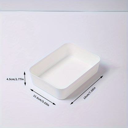 Single simple desk drawer organizer with classification separator, stackable stationery box for home office supplies.