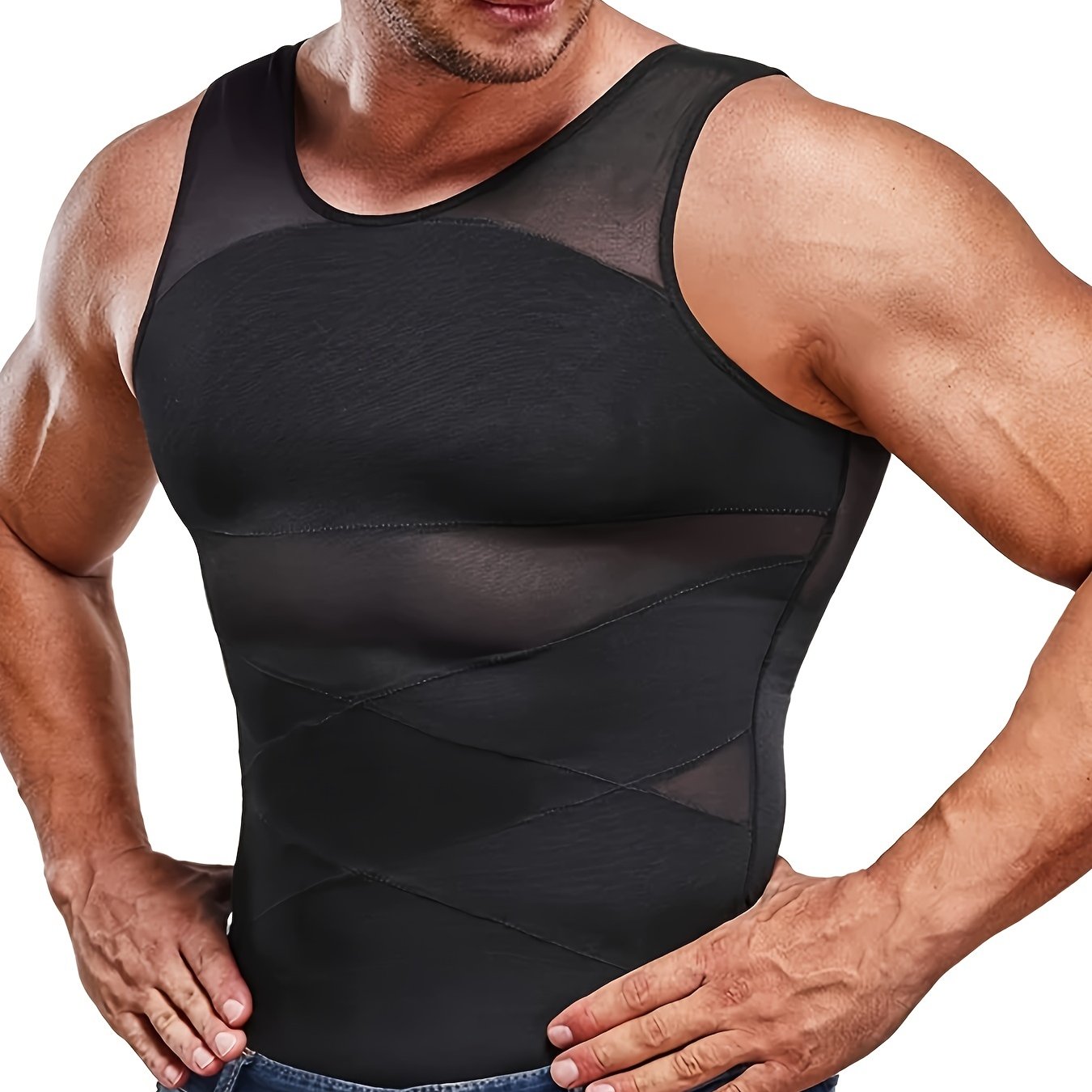 SCARBORO Men's Compression Shirt Slimming Vest