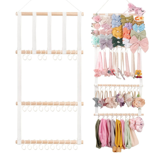 Organizer for Hair Accessories with Hanging Storage - Perfect Holder for Hair Bows and Headbands in Baby Girls' Room, Ideal for Christmas or Halloween Gift.