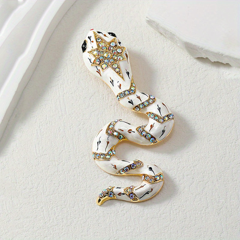 Stylish Enamel Snake Brooch - Animal Pin Corsage, Fun Accessory