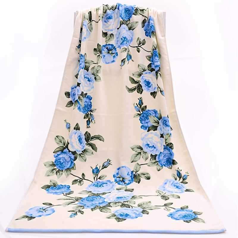 Bohemian flower cut velvet towel set includes bath towel, beach towel, and wash cloths in women's bathroom fashion. Sizes range from 34*74cm to 70*135cm, soft and absorbent.