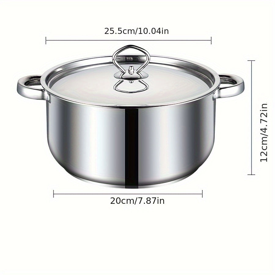 Complete Stainless Steel Cookware Set - 15 Pieces for Home and Restaurant Cooking, with Pots, Pans, and Utensils