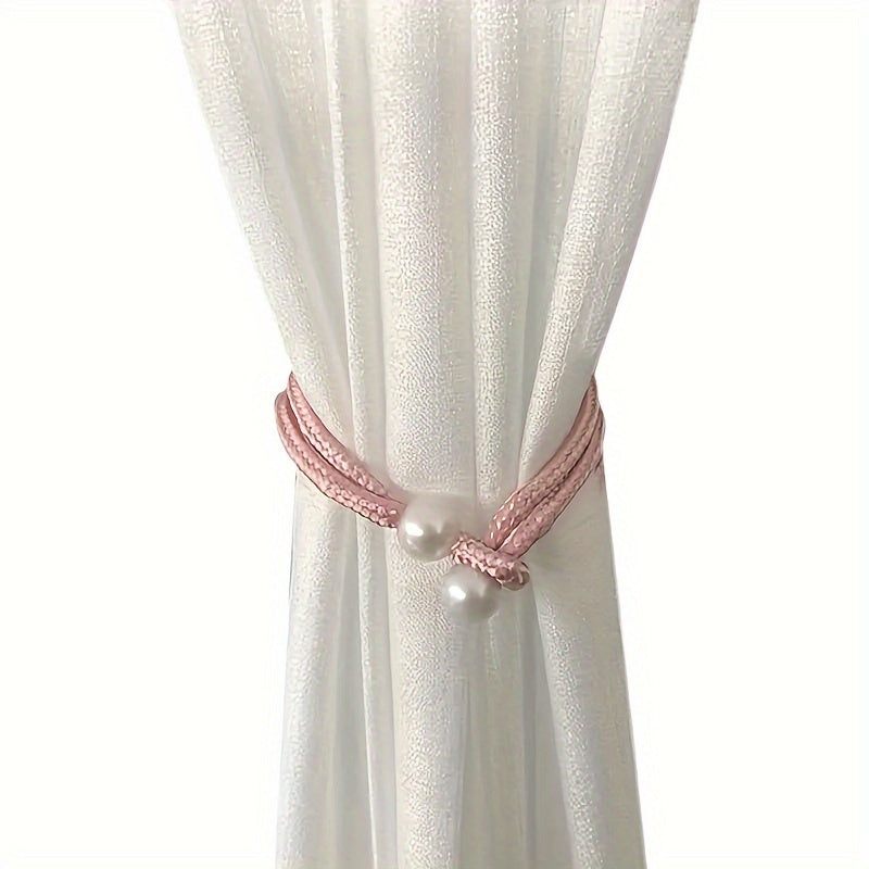 Fashionable and simple curtain binding rope available in 1 piece or 2 pieces. This decorative rope features creative pearl accents, adding beauty to your curtains. Use it as a decorative curtain buckle or binding strap for a simple and elegant touch.