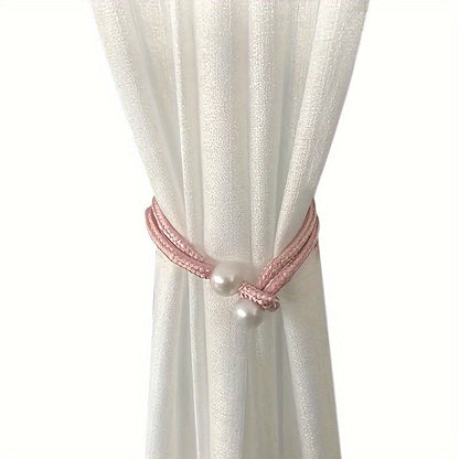 Fashionable and simple curtain binding rope available in 1 piece or 2 pieces. This decorative rope features creative pearl accents, adding beauty to your curtains. Use it as a decorative curtain buckle or binding strap for a simple and elegant touch.