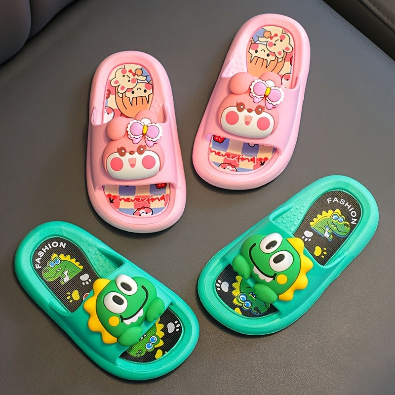 Kids' adorable cartoon slippers with anti-slip features, suitable for all seasons. Great for indoor and outdoor use.