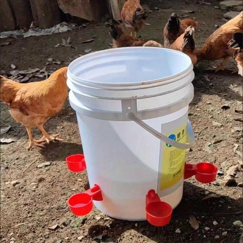 5/10 Automatic Chicken Waterer with Feeder Kit, suitable for various poultry including chicks, duck, goose, turkey, and bunny. Perfect for chicken coop.