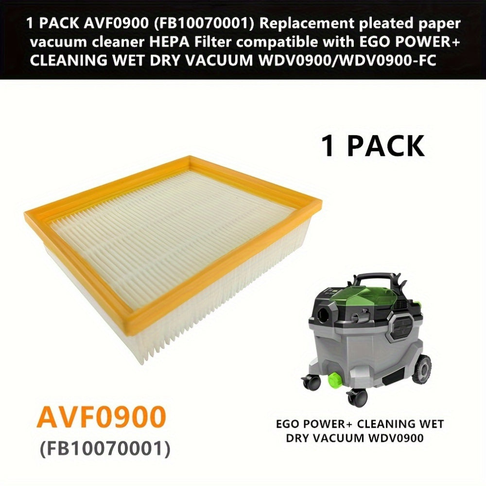 High quality foaming replacement pleated paper HEPA filter for EGO POWER+ Wet Dry Vacuum WDV0900/WDV0900-FC - AVF0900 (FB10070001) - 1 pack