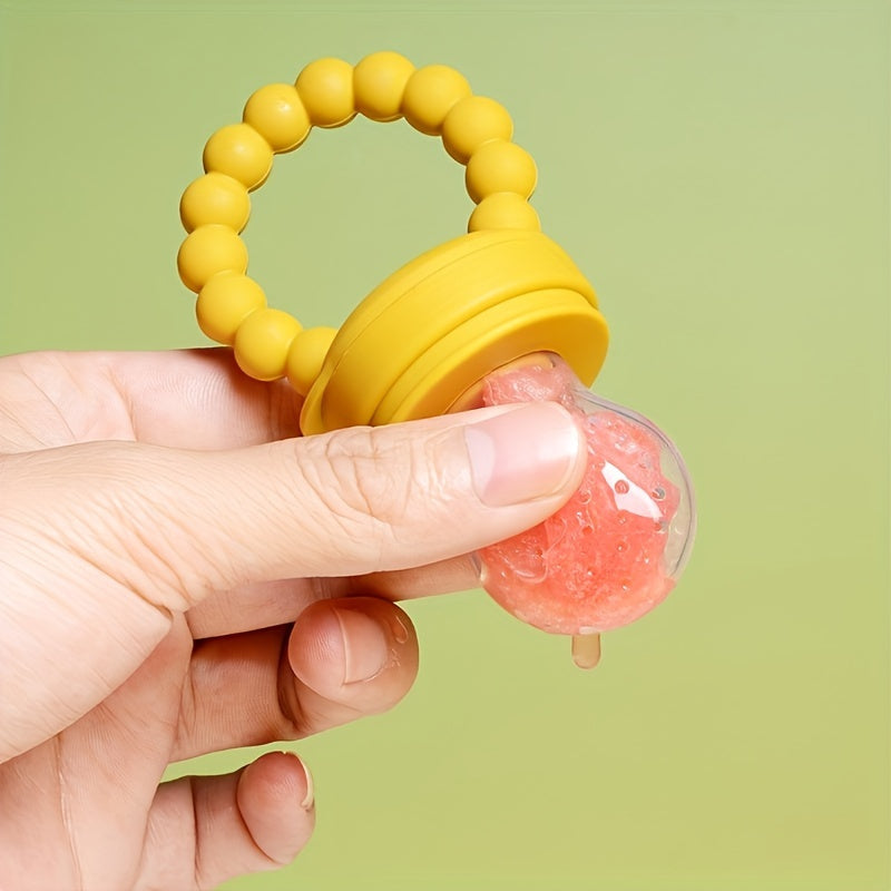 Get your hands on the PanLynner Silicone Teething Pacifiers, perfect for babies aged 0-3 years! This set includes 3 fruit and vegetable feeders with handles. It's advised to hand wash these food-grade teethers. They make an ideal gift for Christmas