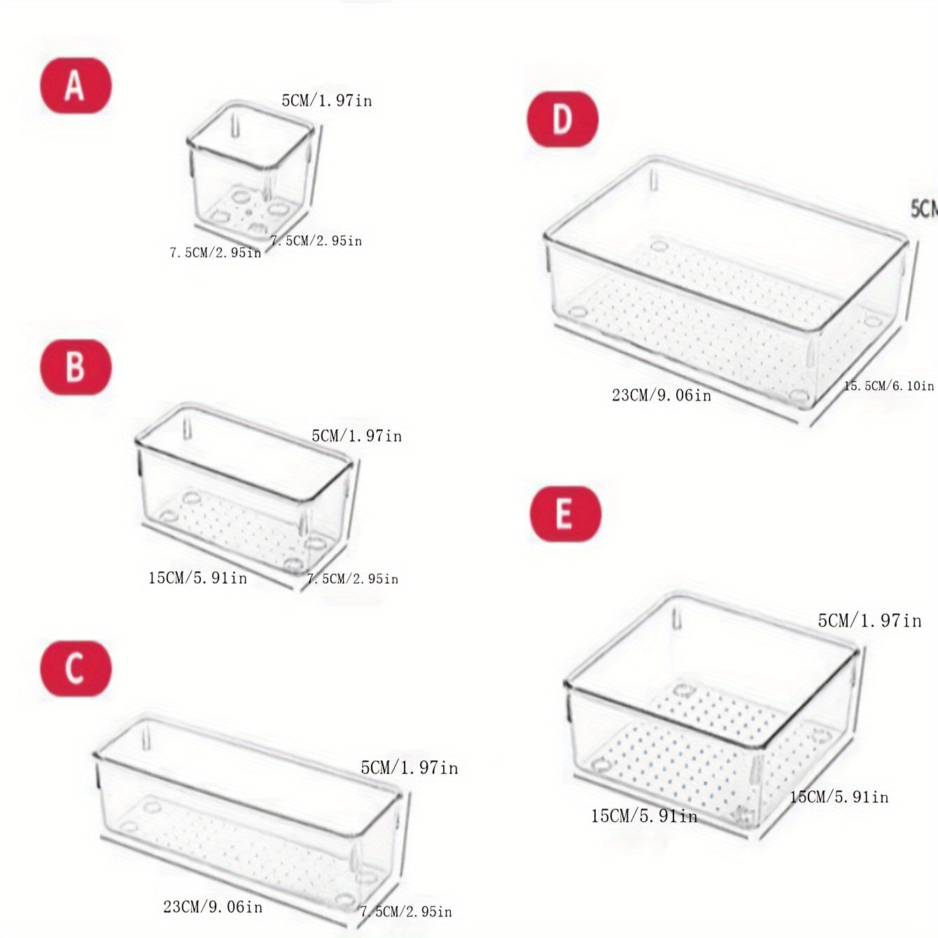 8-Pack Clear Plastic Desk Organizer Bins for Office and Home Organization