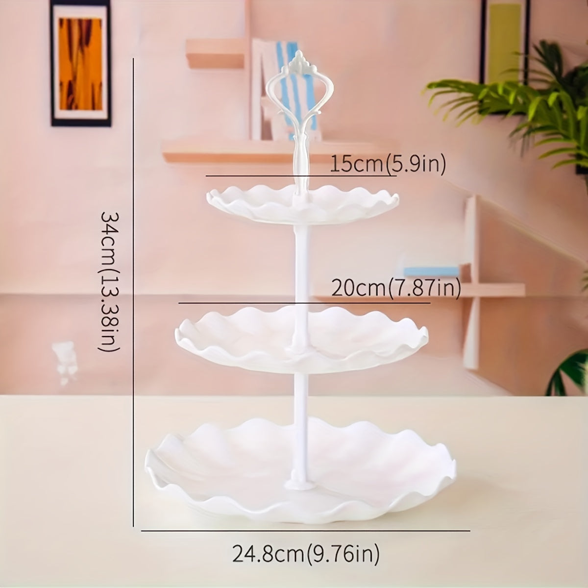 Elevate dessert presentations with this chic plastic display tray - ideal for weddings, birthdays, and summer tea parties.