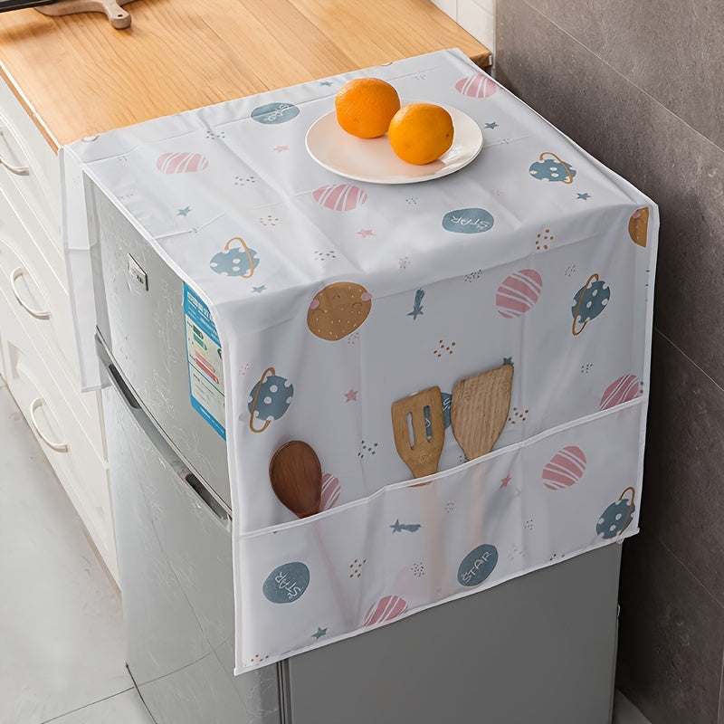 Protect your refrigerator and washing machine with this waterproof dust cover. It also features storage pockets for added convenience. Keep your kitchen and laundry appliances organized and safe with this multi-use protection solution.