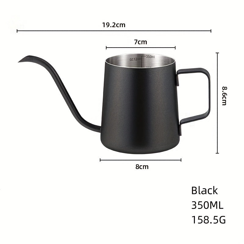 Handmade stainless steel matte water kettle with a thin and long mouth – perfect for outdoor camping and travel. Capacity options of 250ml or 350ml.