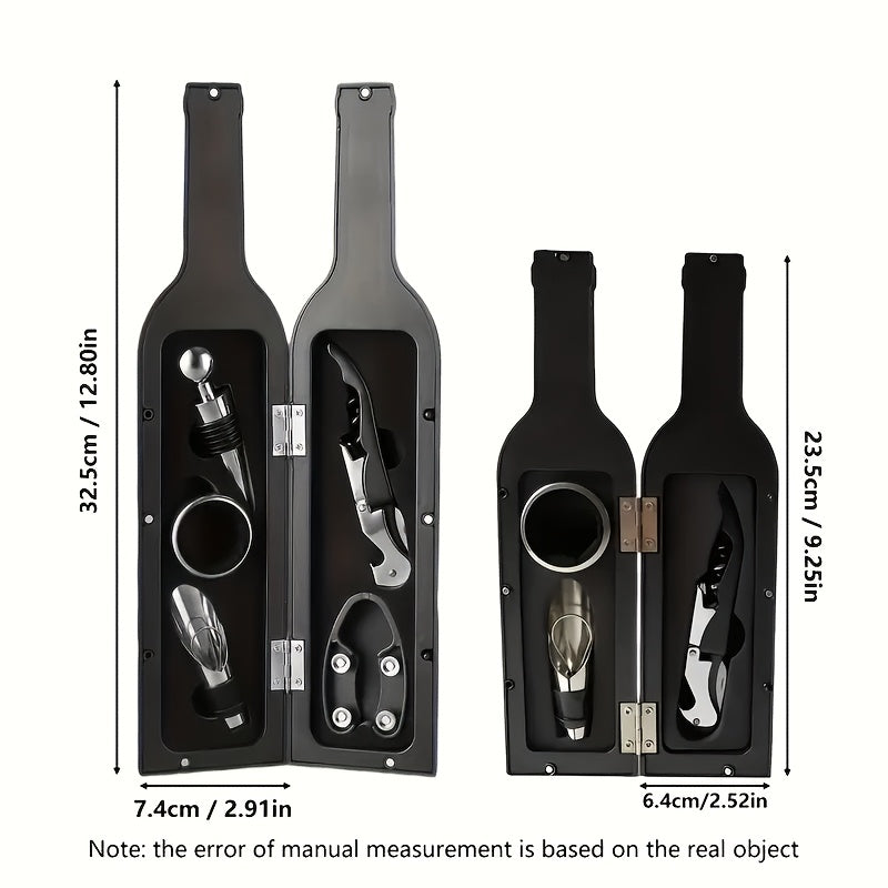 Portable wine opener set: metal and plastic, no electricity needed, perfect for gifting on holidays like Christmas, Valentine's Day, and other special occasions.