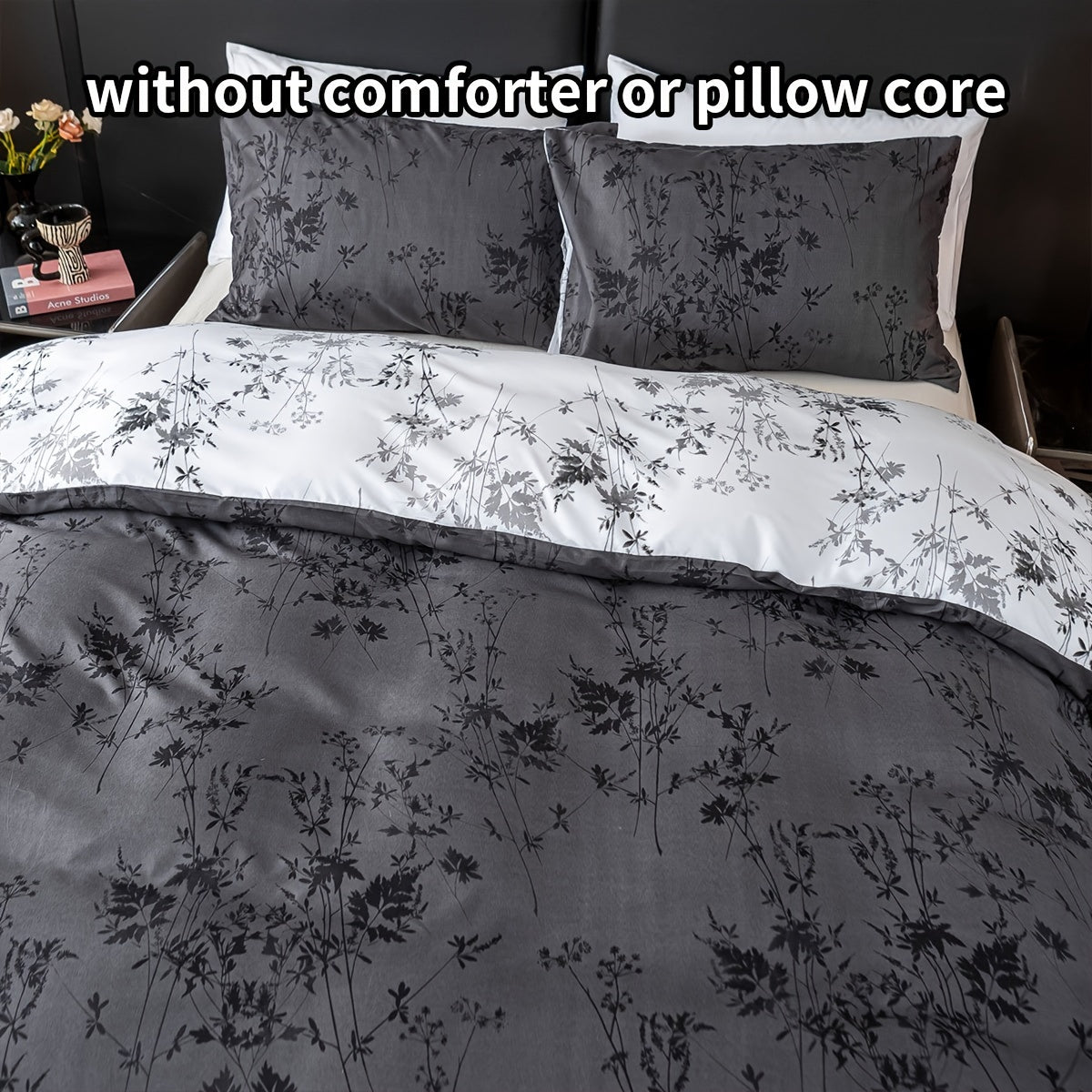 Luxurious Floral Print Polyester Duvet Cover Set includes one duvet cover and two pillowcases (core not included). This all-season bedding set is soft, comfortable, and breathable, perfect for bedroom, guest room, or dorm use.