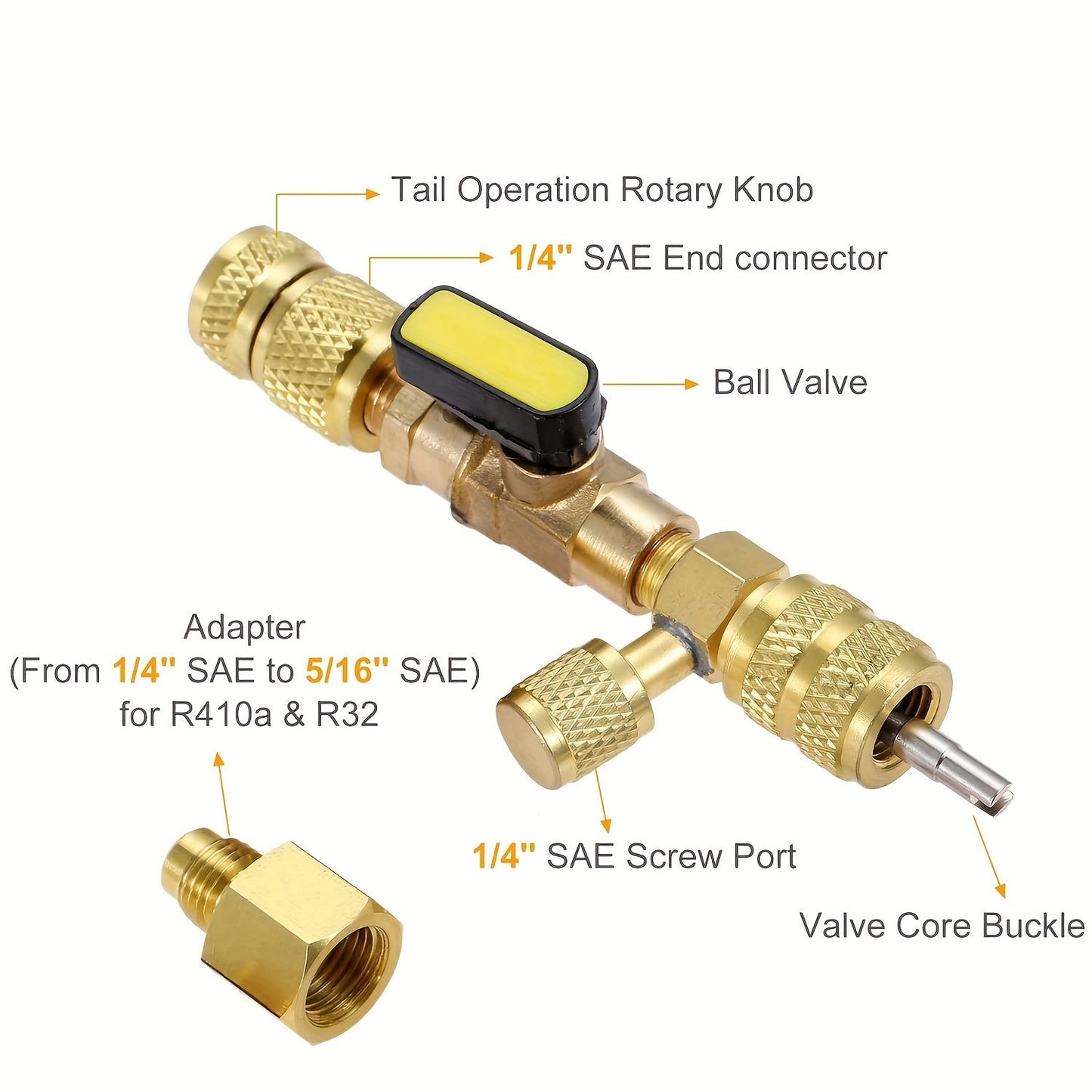 Set of Brass Valve Core Removal Tools with 10 Spare Cores, Dual-Head Design for Easy Installation, Non-Electrical, Anti-Slip Grip, Long-lasting for HVAC, Air Conditioning, and Automotive Care