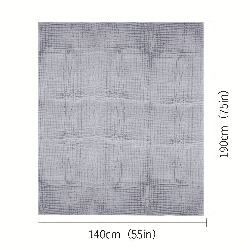 Olti qatlamli muslin ko'rlagi - divan, yotoq, kattalar va bolalar uchun mukammal. Yengil va yumshoq, barcha mavsumlar uchun foydalanish uchun. O'lchami 139.7x190.5 sm. Qulay va nafas oladigan tajriba uchun ideal.