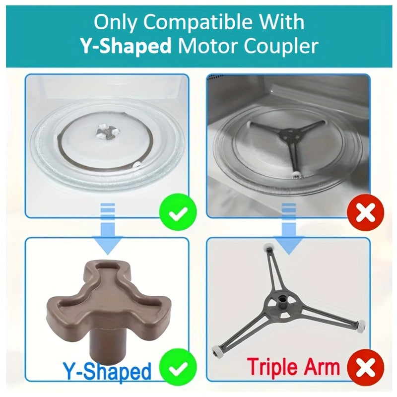 1 piece of Y-shaped glass turntable tray measuring 9.6 inches (24.5 cm). Compatible with LG, GE, Magic Chef, Hotpoint, Panasonic, Kenmore, and other models. Ideal as a replacement for your microwave turntable tray.