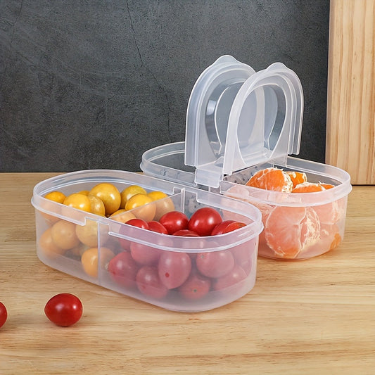 Plastic Refrigerator Storage Box for Cheese, Butter, Fruit, and Vegetables - Double Flap Fresh-keeping Container for Food Storage in Home Kitchen.