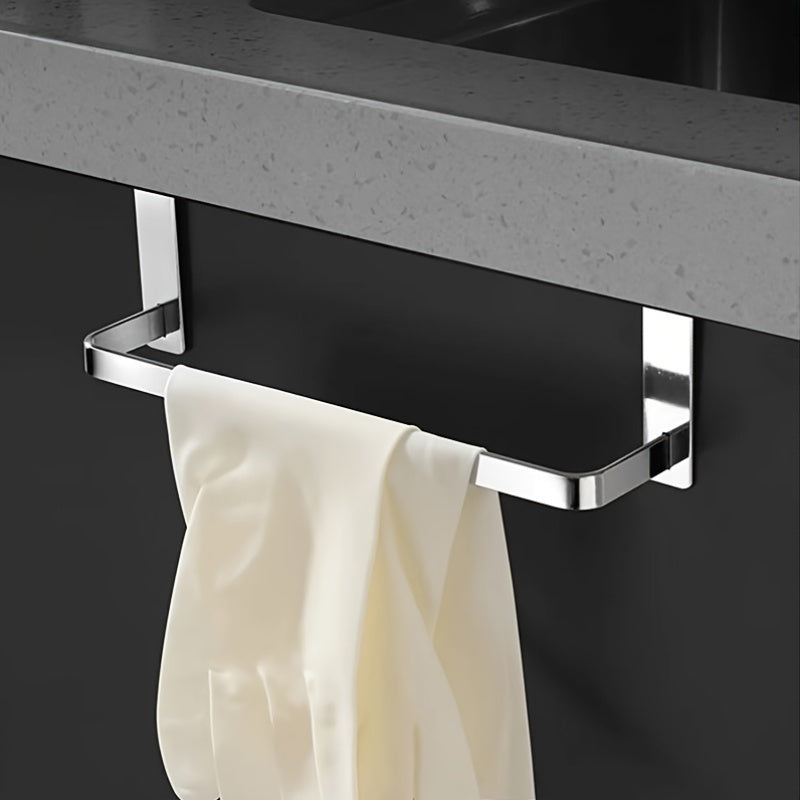 Sleek Stainless Steel Towel Bar: Stylish, Space-Saving Storage for Bathrooms and Kitchens.