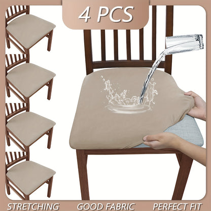 Highly elastic stool covers in solid colors, 4 or 6 pieces per set. Dustproof and water-resistant, washable and removable. Ideal for living rooms, dining rooms, and hotels.