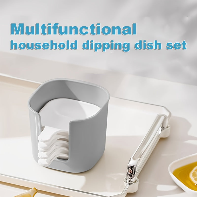 7-piece plastic relish dish set for condiments, dips, and sauces - versatile kitchen dipping dish set.