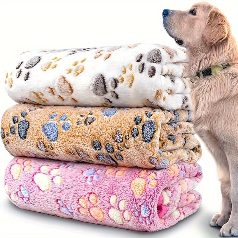 3-Pack Pet blankets made from soft, stain-resistant polyester. Machine washable and suitable for all dog sizes.