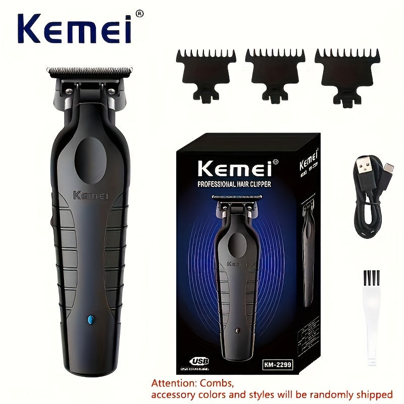 Electric clipper for haircuts with USB charging, oil head carving design, and ideal for hair salons.