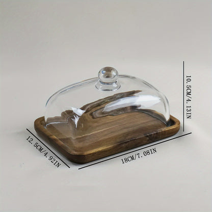 Acacia wood butter dish perfect for weddings, snacks, and fruit in kitchen and restaurants.