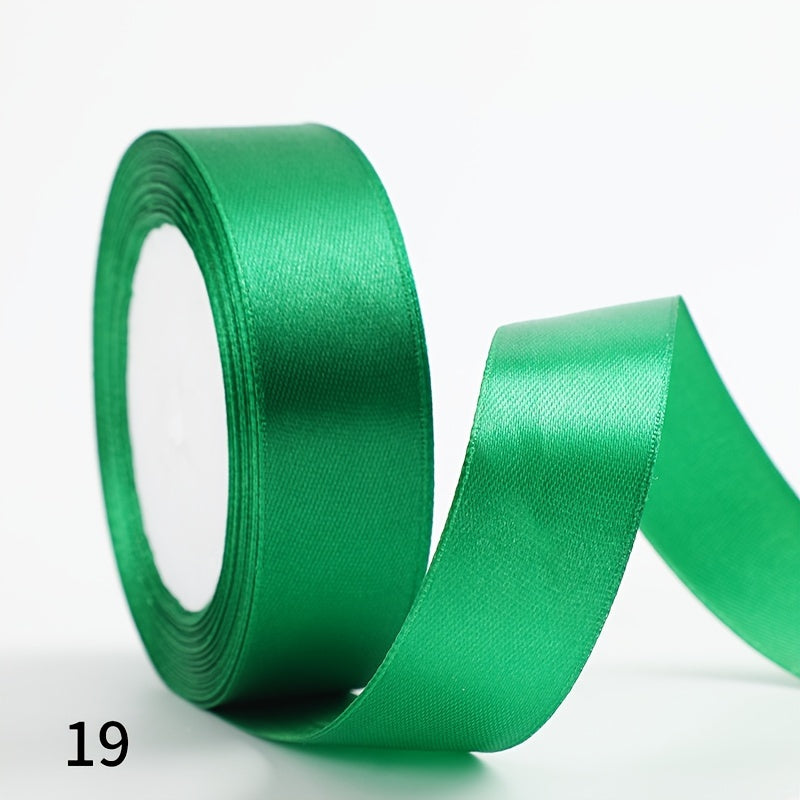 1 piece of 2.5cm wide, 25 yards long satin ribbon for gift wrapping, wedding decoration, car silk ribbon, baking, and webbing.