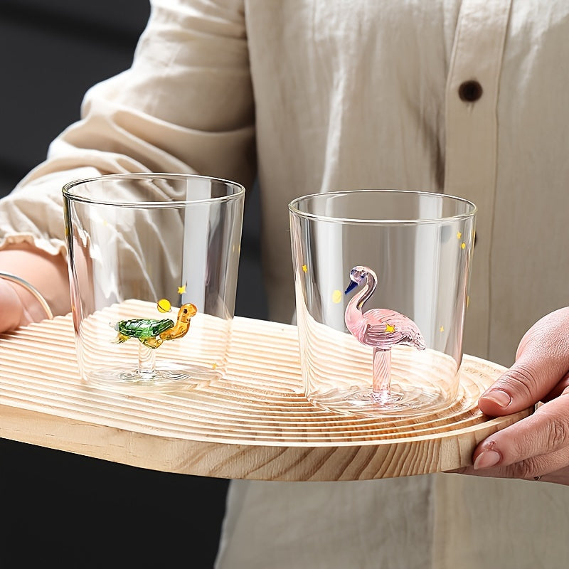 1 piece of 3D animal inside a 350ml heat resistant glass cup, ideal for all types of drinks in both summer and winter.