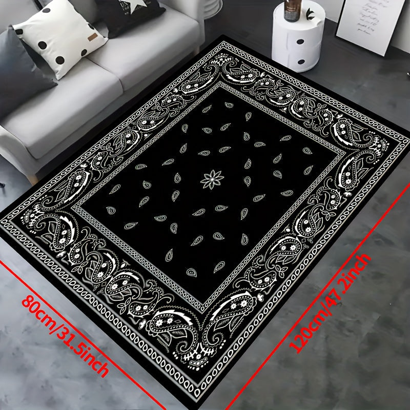 Chic Paisley Design Area Rug, Waterproof Patio Carpet, Durable Tapestry - Suitable for Living Room, Bedroom, Nursery, Outdoor Patio, Garden, and Home - Washable and Spring Decor Gift