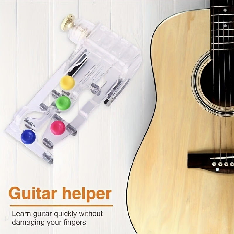 1pc ABS Acrylic Guitar Finger Trainer designed for beginners. Easy-to-use for chord learning and hand position exercises. Ideal gift for guitarists, with transparent design and high quality