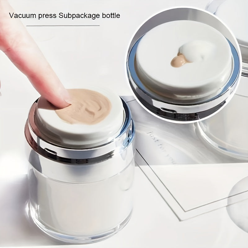 One set of 3 Airless Pump Bottles for cosmetics, ideal for travel-sized containers and thick moisturizers.