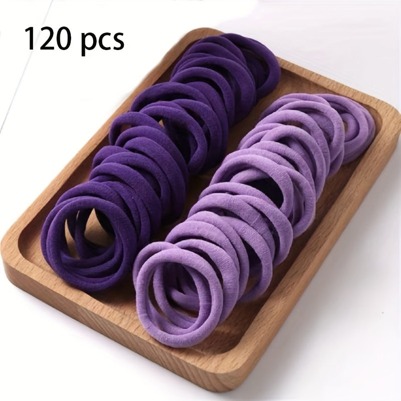 Solid color elastic hair rings in various quantities with anti-slip feature, suitable for daily use and holiday gifts.