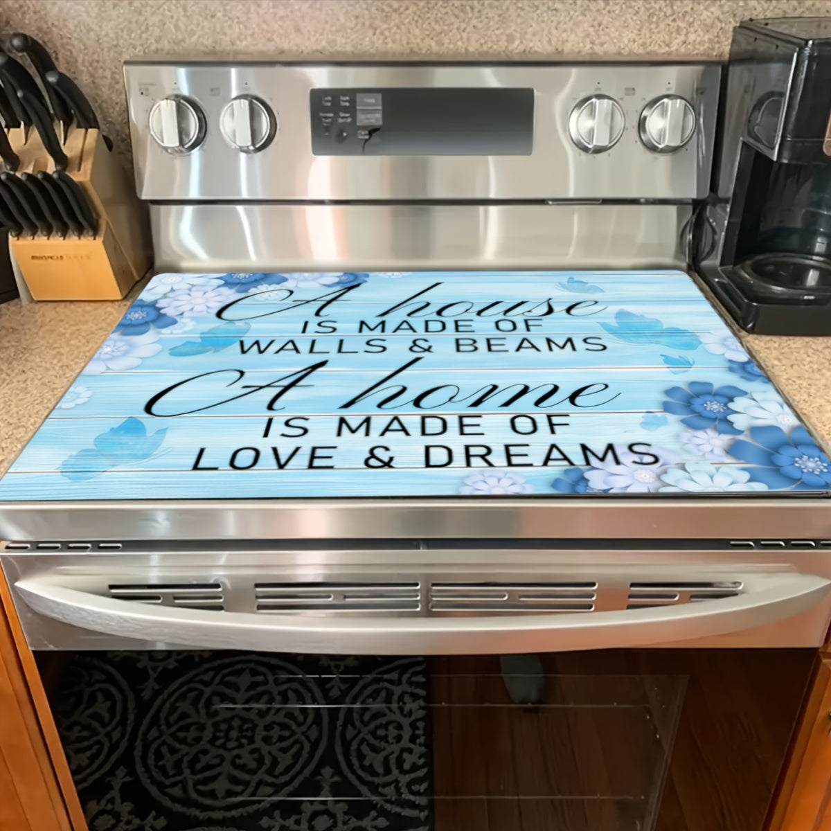 Extra large diatom mud stove top cover for home theme, measuring 28.5x20.5 inches (72.5x52cm). This quick-dry, non-slip countertop mat is designed for use with electric stoves and coffee makers. It also functions as a dish drying mat, dustproof and