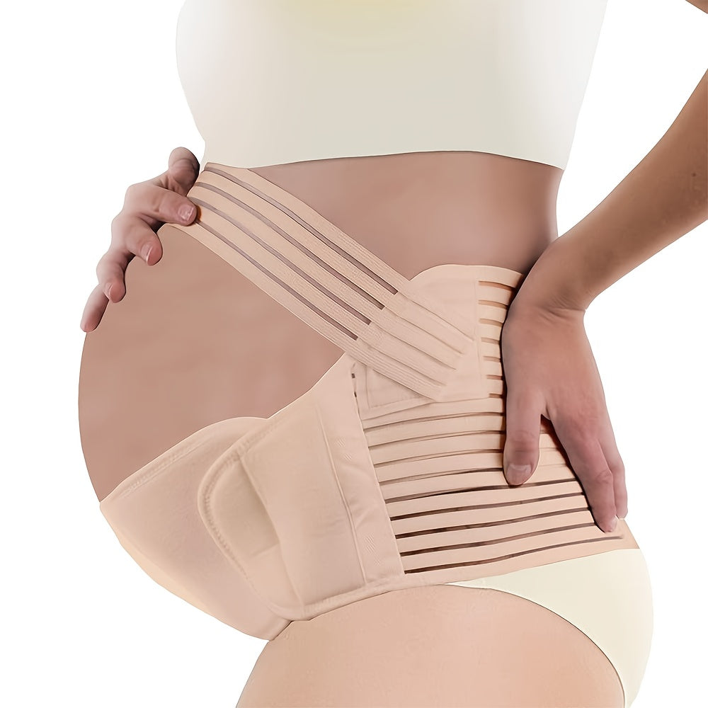 A versatile maternity belly band made of soft polyester, providing support during pregnancy for back pain relief, hip and pelvic support. It is portable, lightweight, and an ideal Christmas and holiday gift for expectant mothers 14 and older.