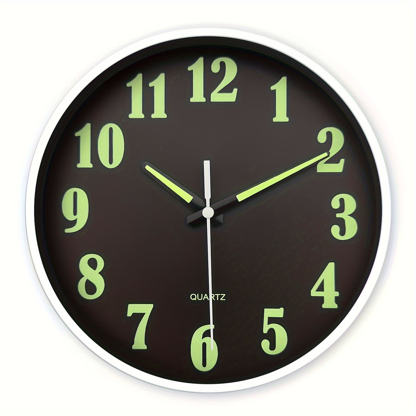 Constantplanet 8-inch European wall clock with luminous green numerals, silent operation, and battery-powered. Ideal for living rooms, dining rooms, bedrooms, and outdoor decor.