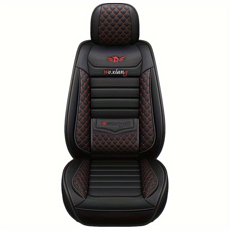 1 piece PU leather car seat cover with sponge filling, hand washable, fits major models, stylish and durable.