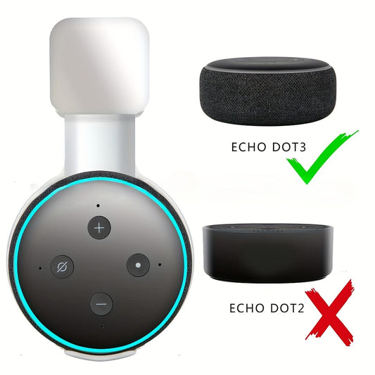 Стильный настенный держатель для смарт-динамика Echo Dot 3 — простая установка, не требуется сверление, тканевый верх для современного вида, идеально подходит для любой комнаты, прочная пластиковая конструкция