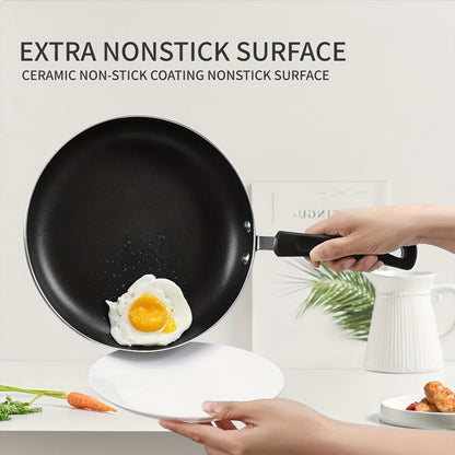 Set of 3 Aluminum Nonstick Frying Pans - Featuring Ceramic Coating, PFOA Free, and Durable Construction, Essential Cookware in Sizes 8/9.5/11 inch.