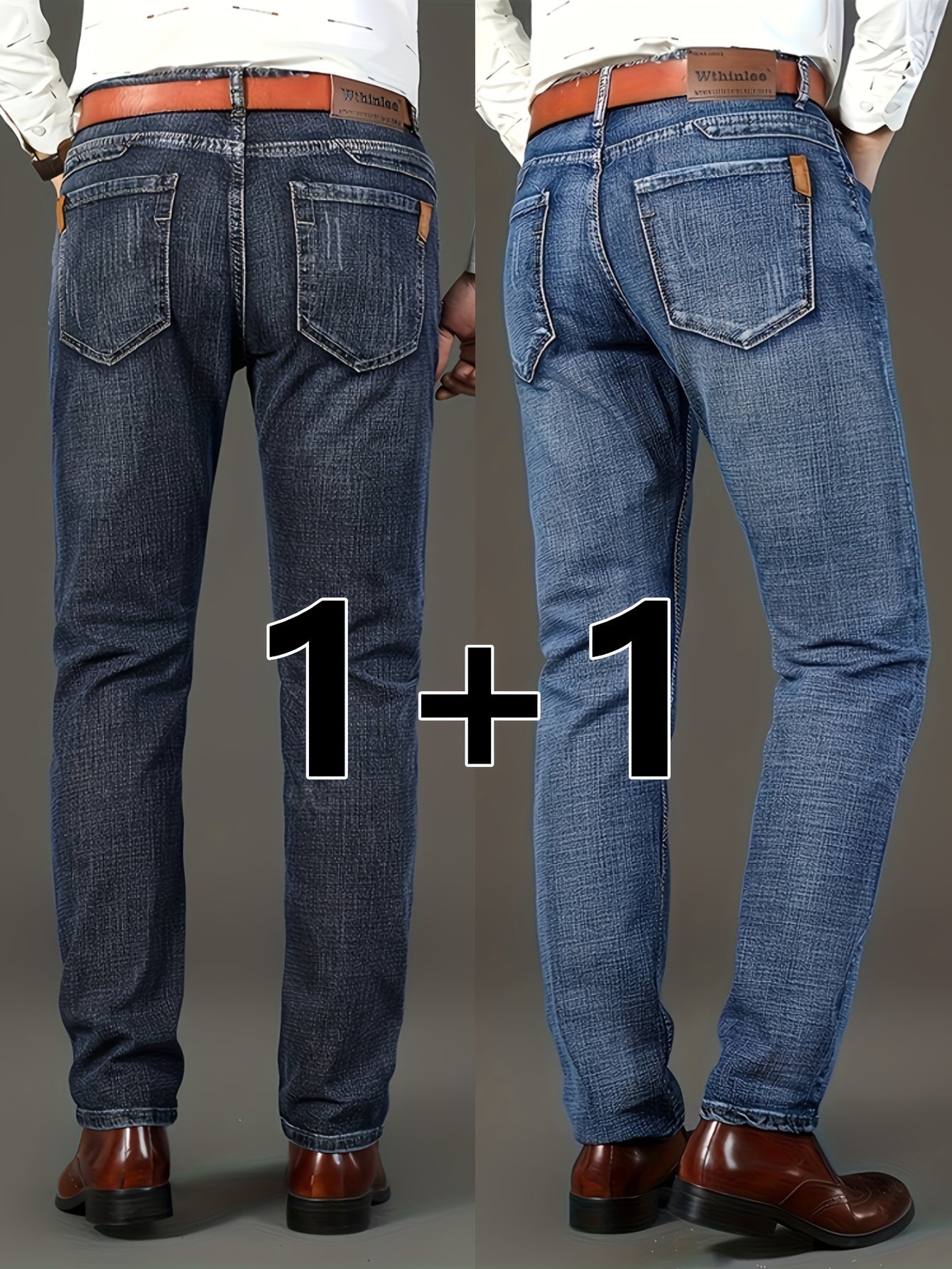 2 Men's Denim Pants with Pockets for Outdoor Activities