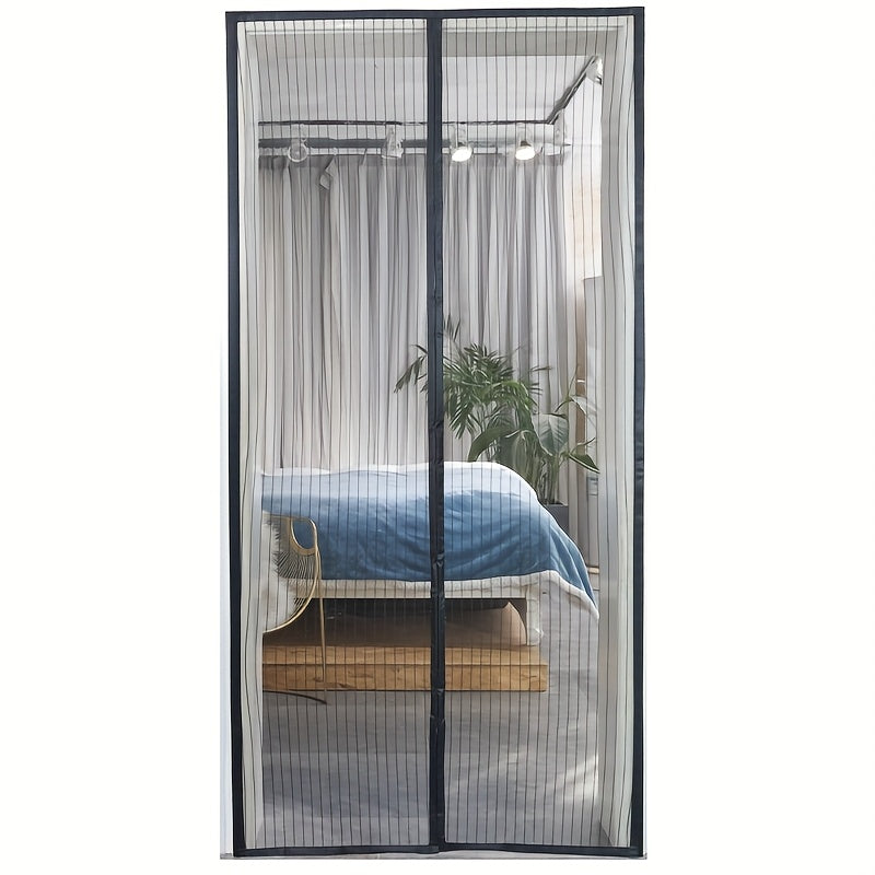 Durable magnetic screen door with self-sealing mesh, pet and kid-friendly, protects against insects year-round.